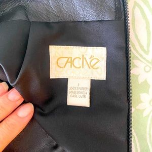 Black leather mini skirt from Cache